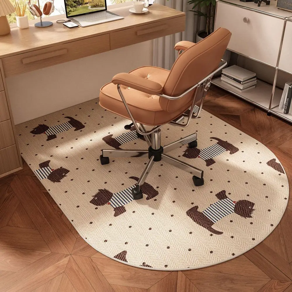 VIKAMA Study Room Crystal Velvet Carpet Bedroom Computer Desk Study Chair Soundproof Rug Roller Swivel Chair Cushion Home Decor