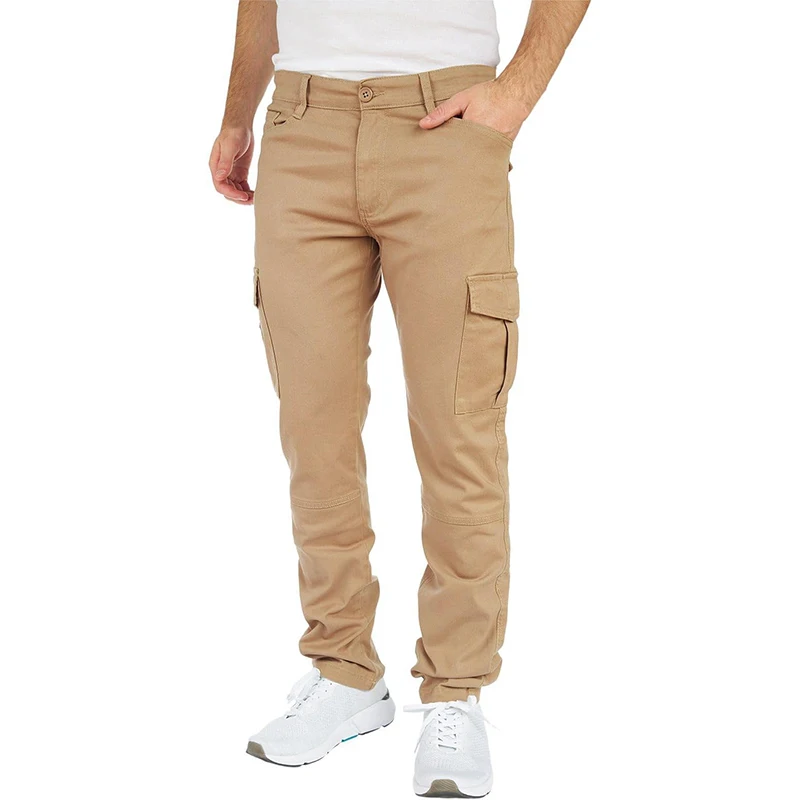 Pantaloni cargo da uomo vintage primavera autunno streetwear moda tinta unita pantaloni multitasche per uomo pantaloni slim casual quotidiani