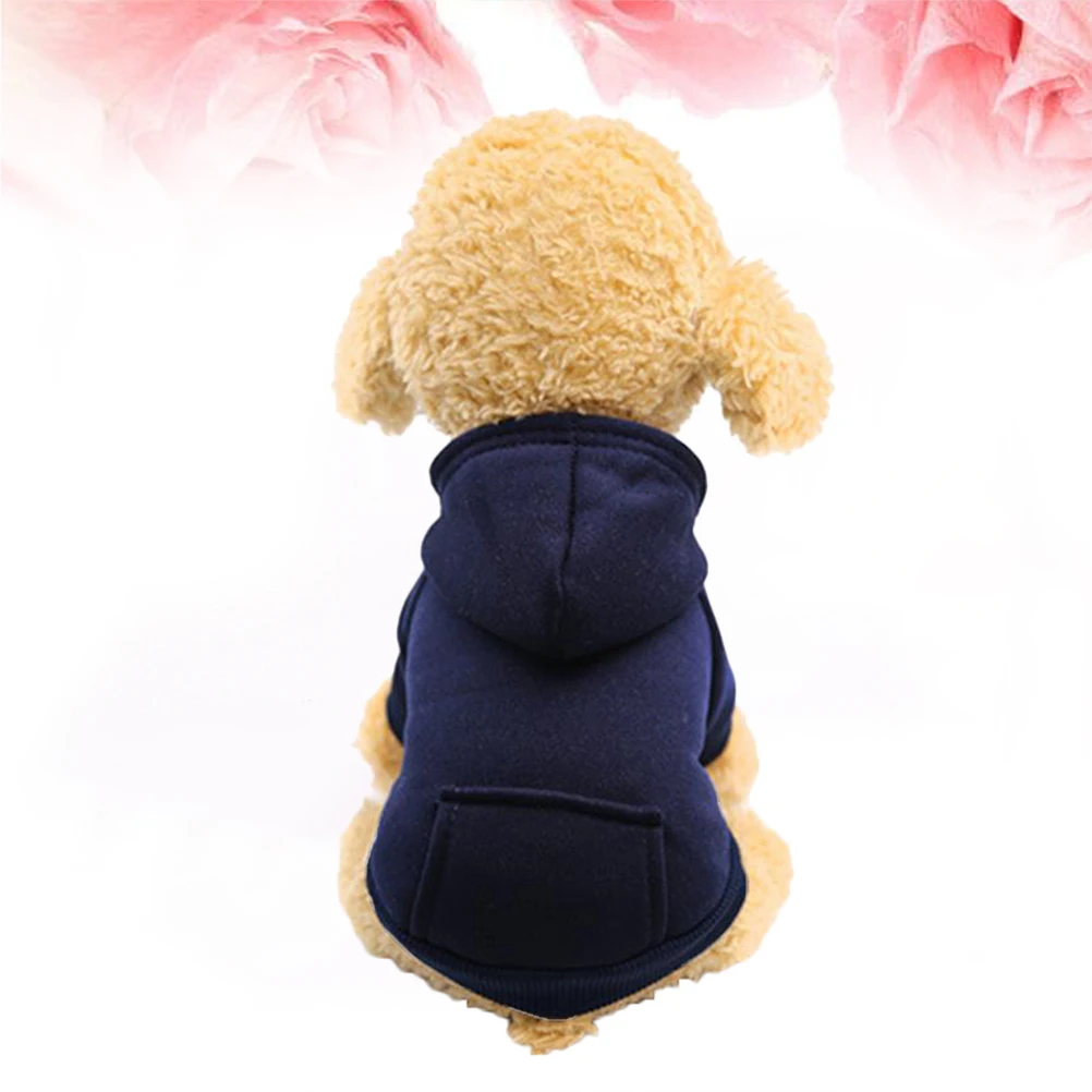 

Pet Clothes Sweater Warm Dog Jacket Cold Weather Coats Puppy Dress Winter Navy for