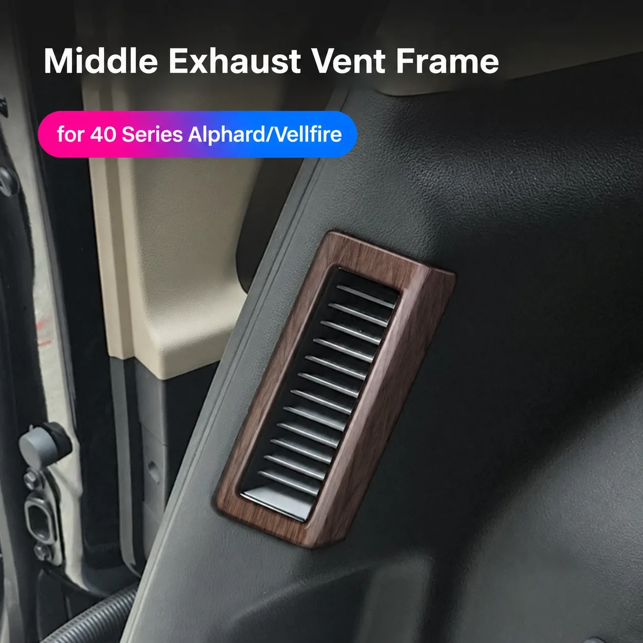 Car Second Row AC Vent Frames for Toyota Alphard Vellfire 40 Series Wood Pattern or Gloss Black Auto Trim Interior Accessories