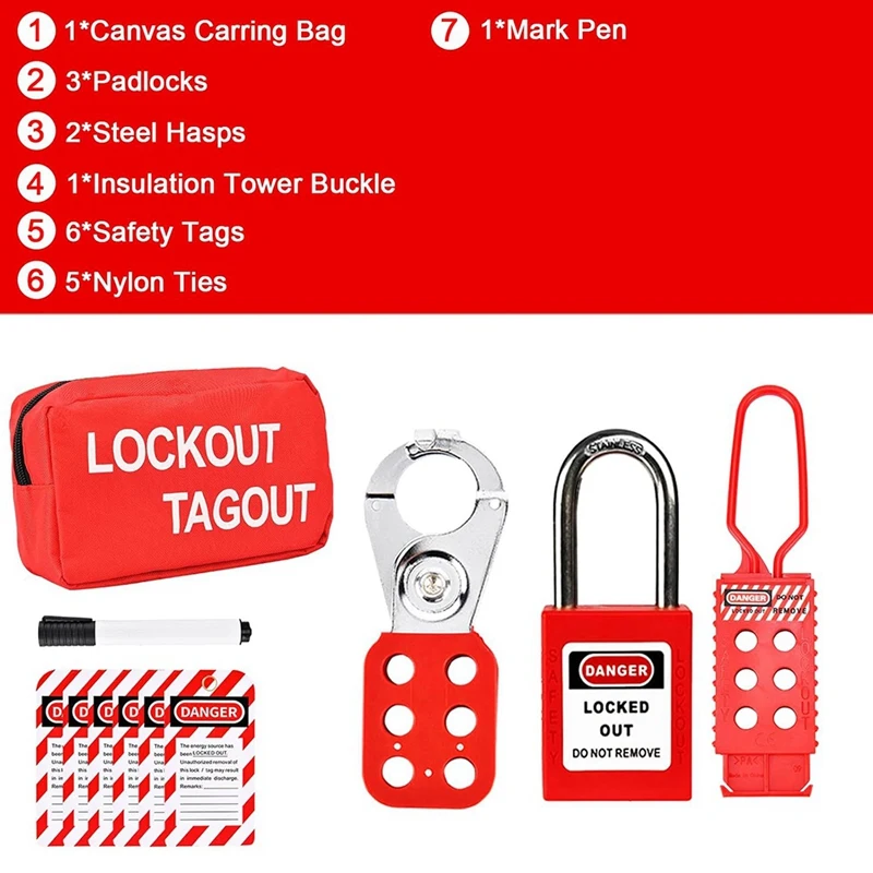 Lockout Tagout Kit, Lock Out Tag Out Kits Electrical, Group Lockout Hasps, Loto-Tags, Lock Out Tag Out Padlock