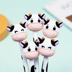 1-2 pcs Cute Cow Gel Pen Creative Press Office Gift School Supplies Stationery Kawaii Funny Pens