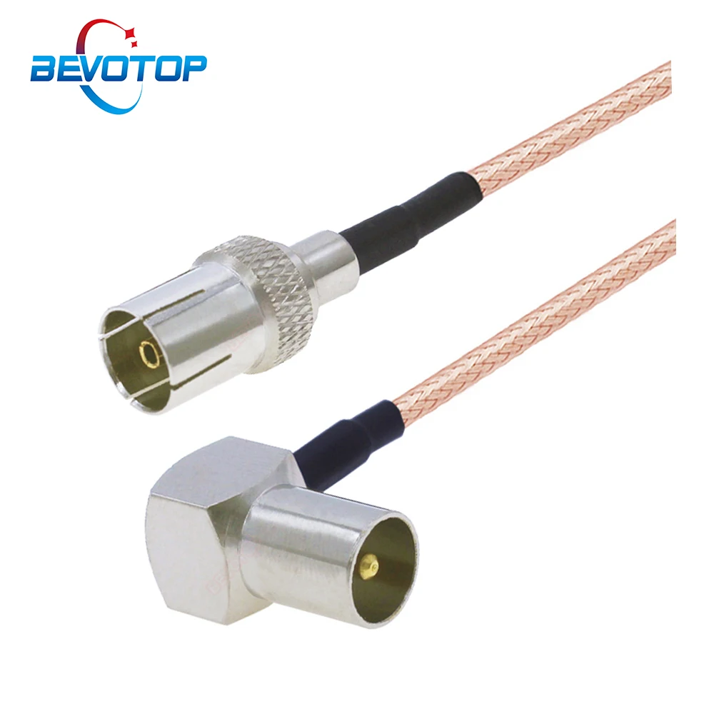 75 Ohm TV Antenna Cable TV Female to TV Male Right Angle 90° Plug 75Ω RG179 Pigtail RF Coax Jumper TV Aerial RF Coaxial Cable