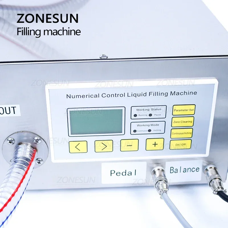 ZONESUN Pompa semiautomatica a ingranaggi a testa singola Olio lubrificante Olio commestibile Riempitrice e pesatrice essenziale