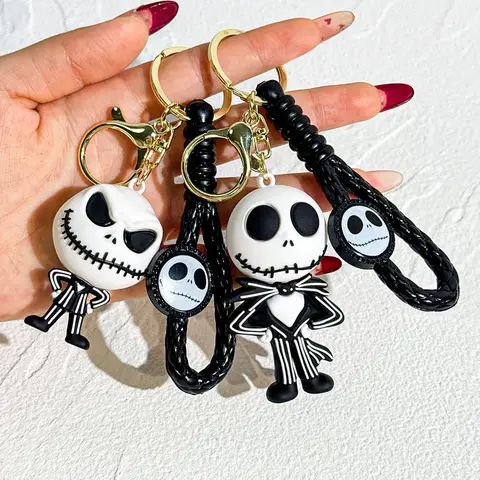 The Nightmare Before Christmas Keychain Sally Jack Skull Halloween Horror Movie Jewelry Backpack Accessories Key Holder Gifts