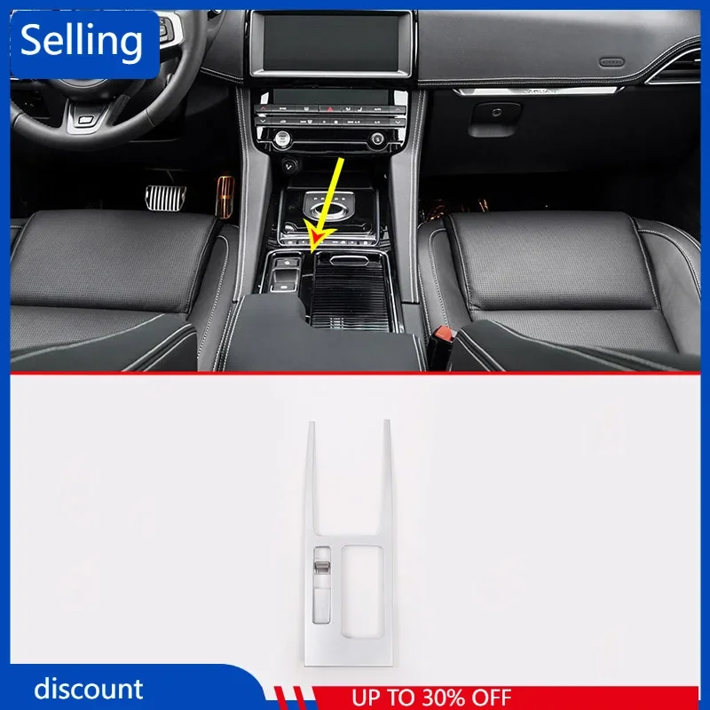 Car Interior Center Console Cup Holder Frame Trim ABS Matte Silver For Jaguar F-PACE XEL XFL Car Accessories For LHD fast ship