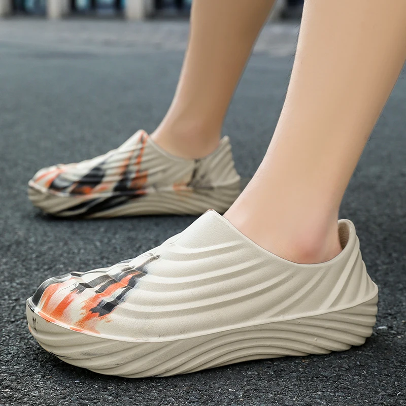 شباشب رجالية أنيقة صنادل رجالية للشاطئ مريحة أحذية حديقة مانعة للانزلاق شباشب صيفية غير رسمية مقاومة للانزلاق والزيت #3