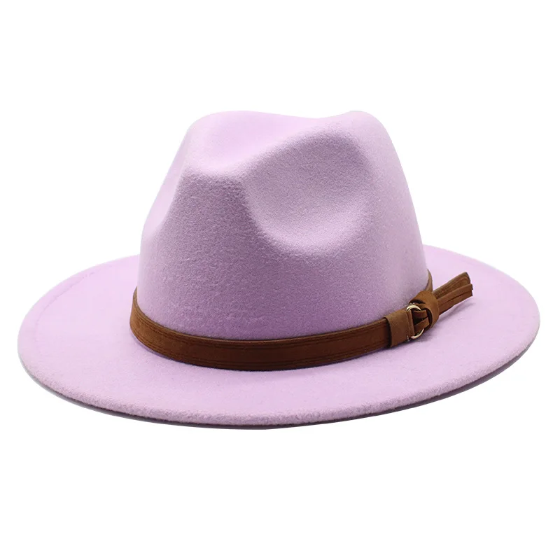 

Aliexpress Autumn And Winter New Woolen Hat Flat Brim Broad-brimmed Hat All-match Straight Fedora Hat