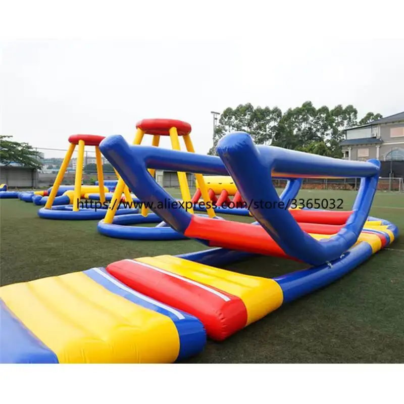 상업적인 큰 팽창 식 떠 있는 워터파크 모험 팽창 식 워터파크