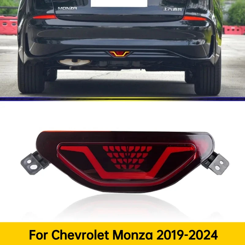 For Chevrolet Monza 2019-2024 Car Rear Bumper Light Reflector Dynamic Signal Light LED Fog Lamp Modified Driving Brake Lights