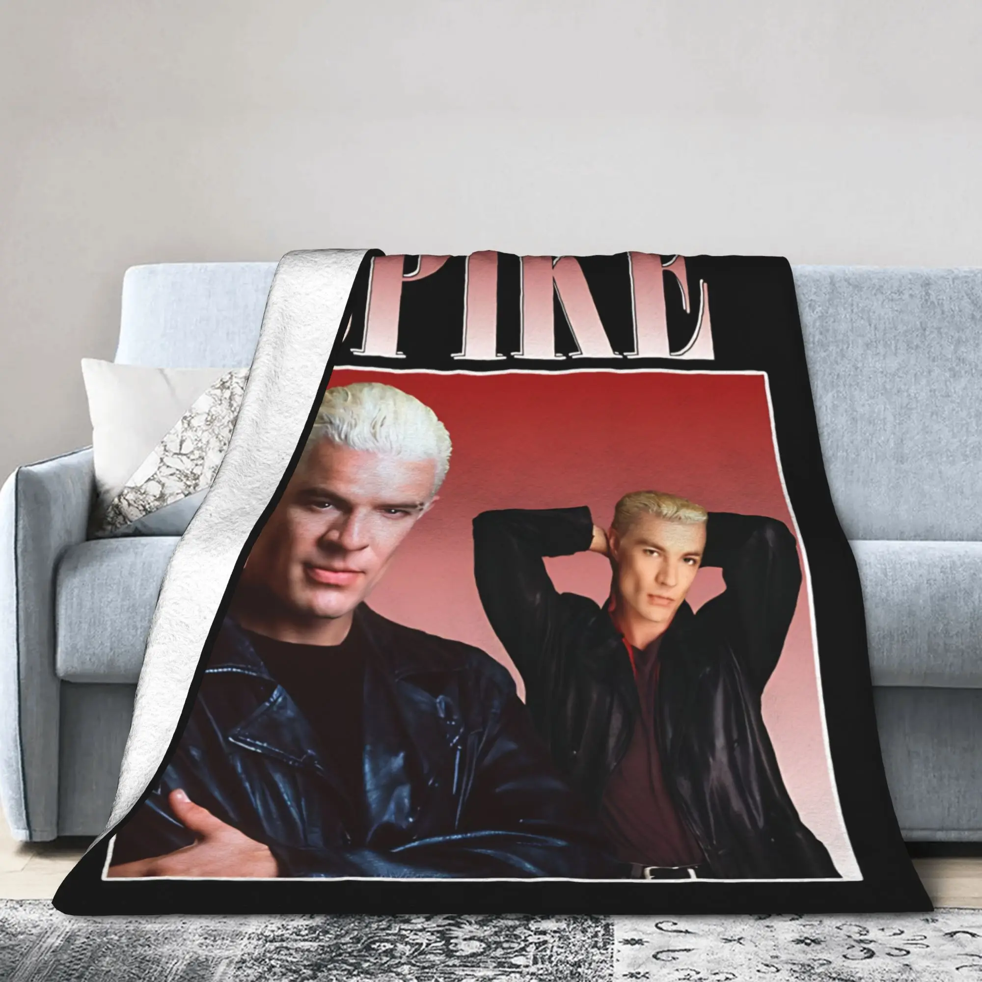 Spike Retro Buffy the Vampire Slayer Velvet Throw Blankets  Blankets for Home Office Warm Plush Thin Quilt