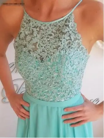 Sexy Backless Turquoise Lace Bridesmaid Dress 2022 Long Chiffon Sleeveless Lady Party Dresses for Wedding Guest Gowns Plus Size