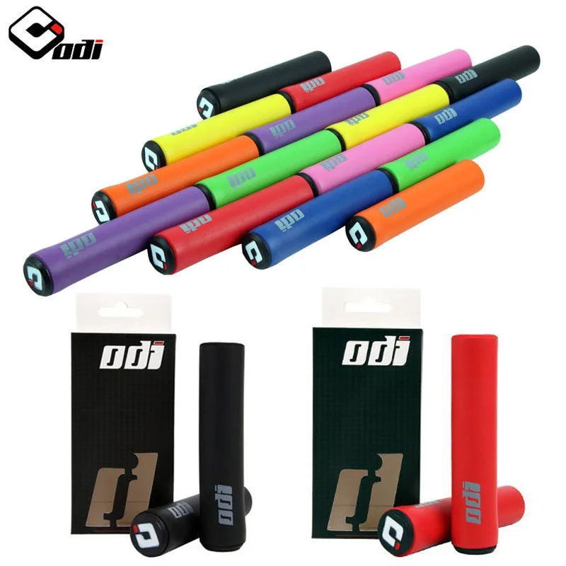 ODI MTB Bicycle Handlebar Grips Mountain Cycling Folding Bike Handle Cover Ultralight Anti Slip Foaming With Plug Bicycle Parts