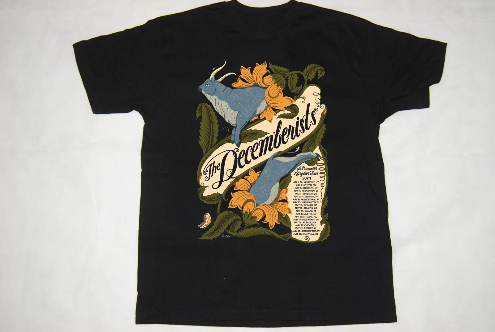 The Decemberists Band Black T-Shirt Cotton Short Sleeve