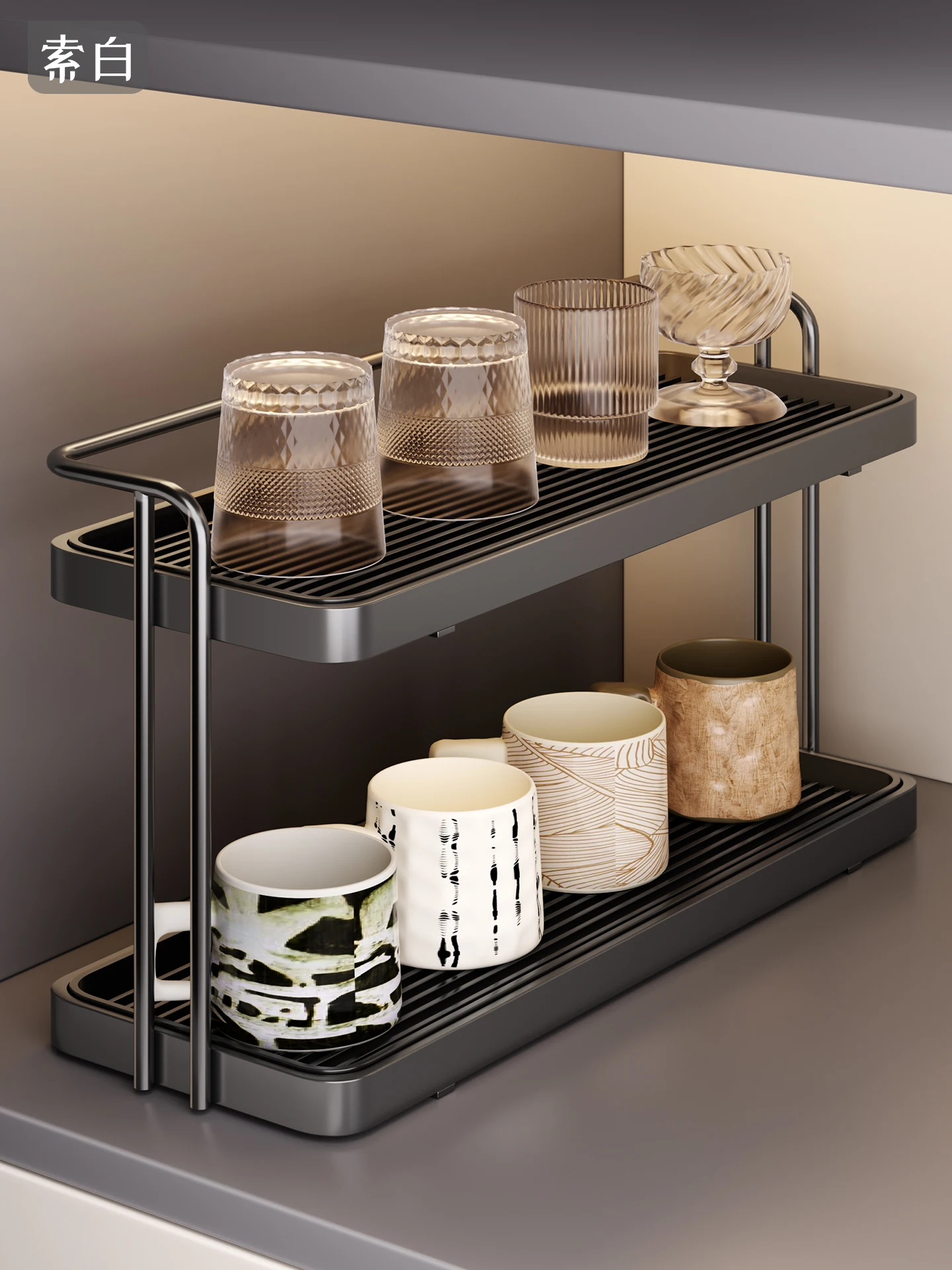 

Двухслойный держатель для чашки Ra Ele Luxury Sensation, подставка для дренажной чашки, настольная маленькая чайная чашка, кофейная чашка для хранения Ra