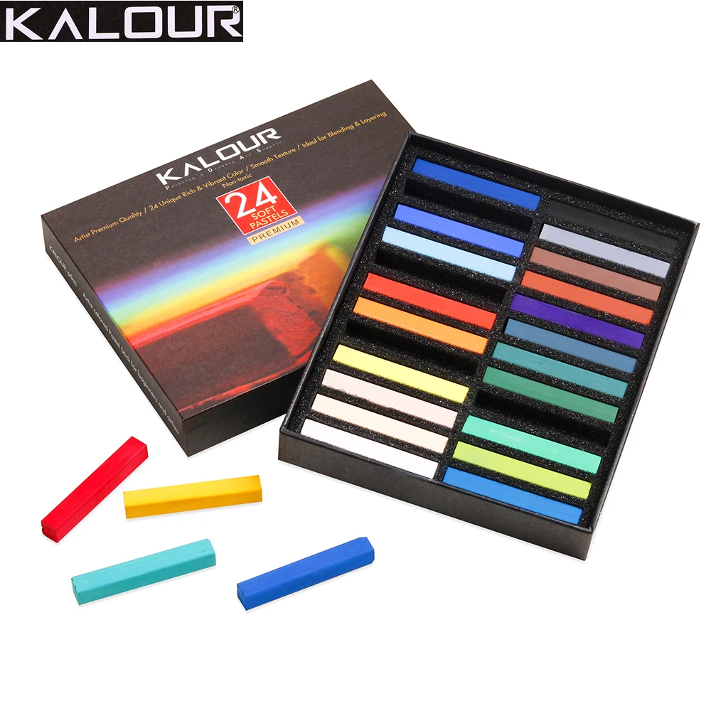

KALOUR 24C Soft Pastels Quality Drawing Tools,Multi-purpose Rich Pigment Painting Sticks For Sketching,coloring,graffiti,DIY,Art
