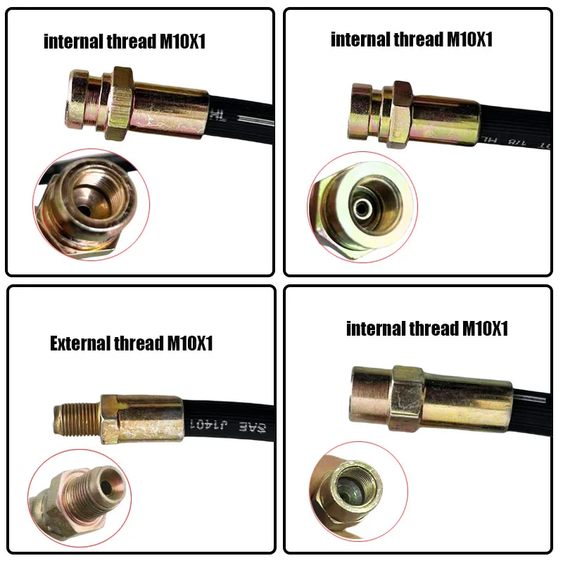 Cars High-Pressure Hydraulic Brake Hose Automotive 1/8 Rubber Disc Brake Line 20-500cm Universal Fit Brake Clutch Oil Male M10X1