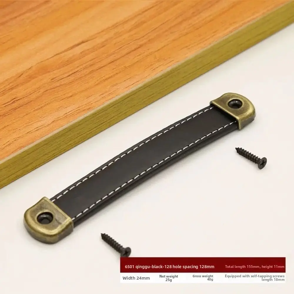 Durable Leather Furniture Handles Universal with Screws Kitchen Cabinet Handles Wardrobe Drawer Door Pulls
