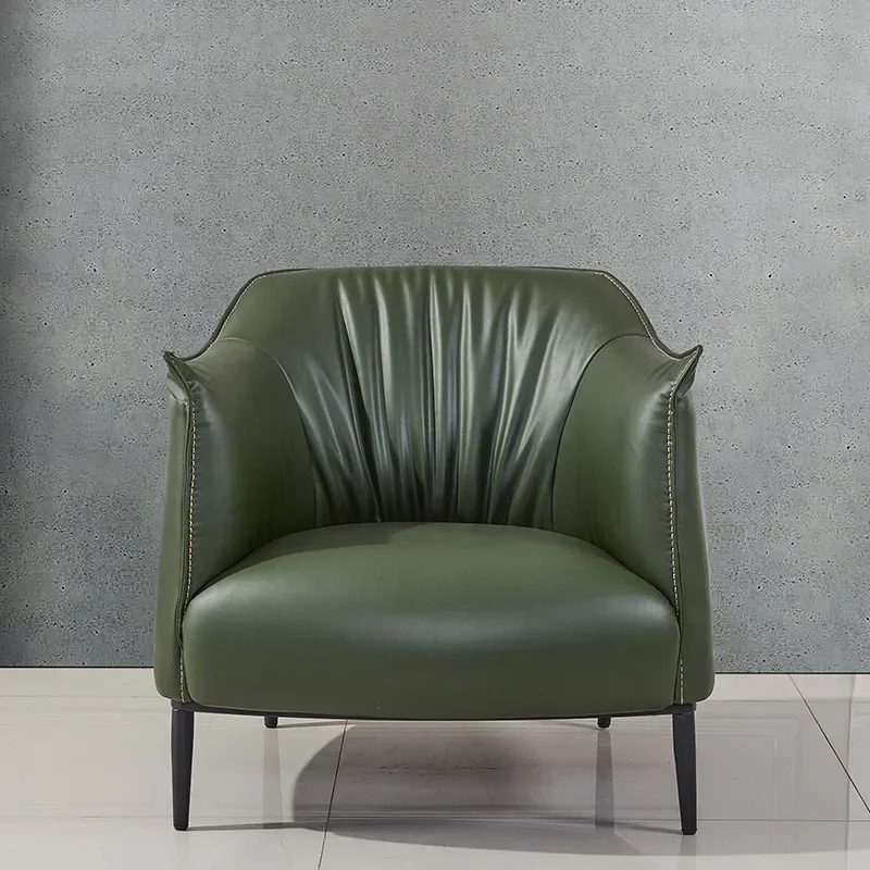 TTSimple leather art sofa hotel lobby model room exhibition hall single leisure chair