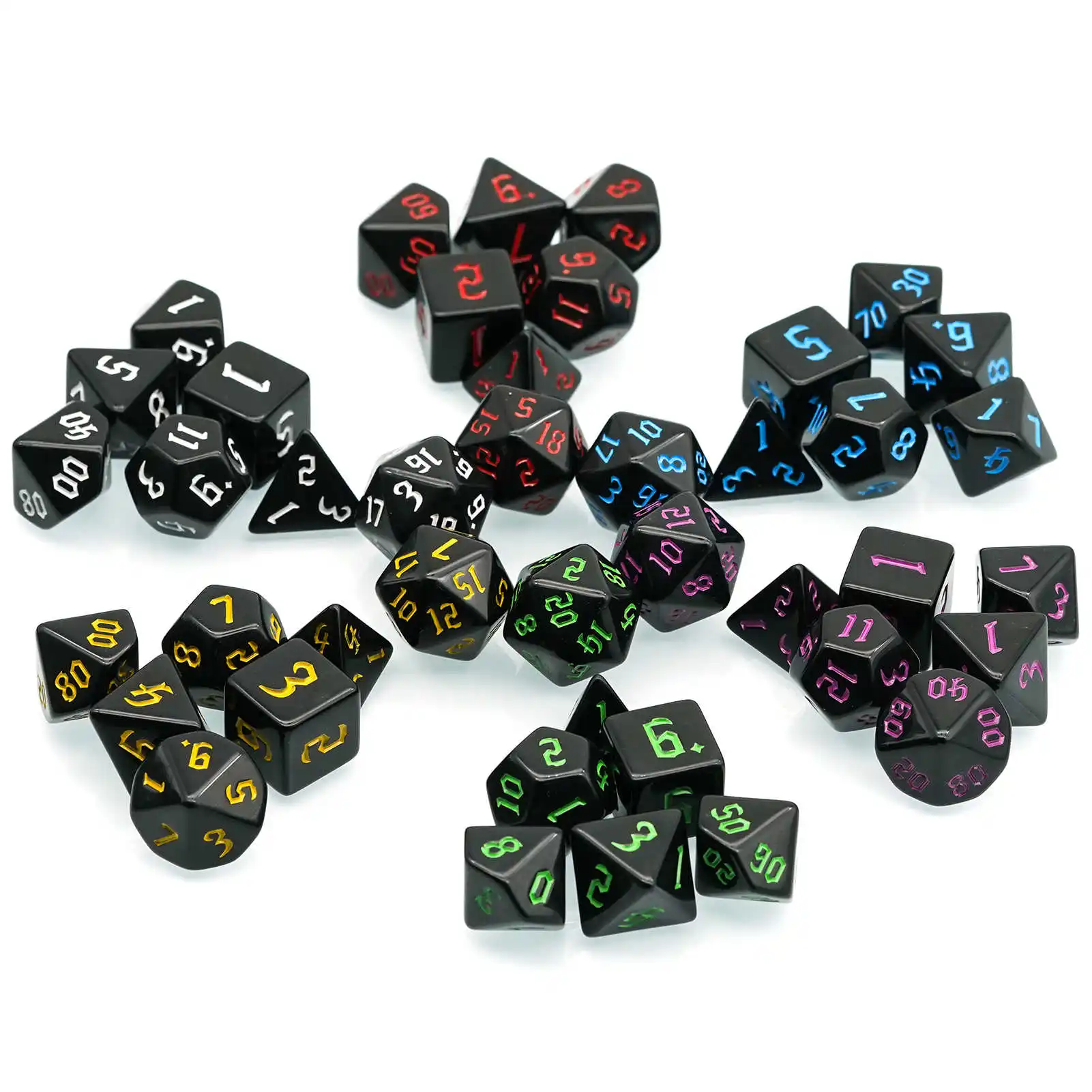 DND Dice 7pcs/lot Mixing Colours Polyhedral Dice for Entertainment Table Game Board Game Role Playing DND RPG TRPG Game Dice Set