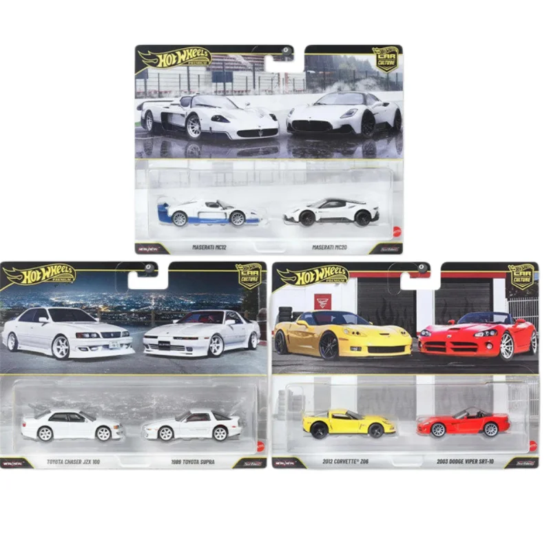 Hot Wheels Gold Label Car Culture Series Double Set Toy Ota Chaser Jzx100 Masera Ti Premium Diecast Car Model  Collectible Gift