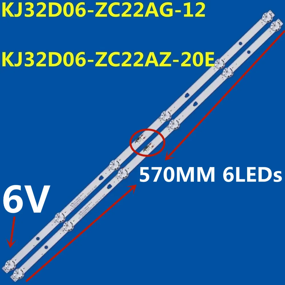 

LED Strip 6lamp For KJ32D06-ZC22AG-20E 09 303KJ320044 KM0320LDCH 32LH0202 32HH1830 32TB1000 V320BJ6-Q01 LE32K6000S LE32K6500SA