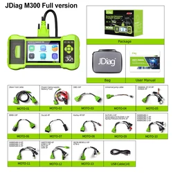 JDiag M300 오토바이 진단 OBD2 스캐너, 모토 진단 도구, 오류 코드 지우기, ABS 엔진, BMW 두카티 할리 혼다 야마하