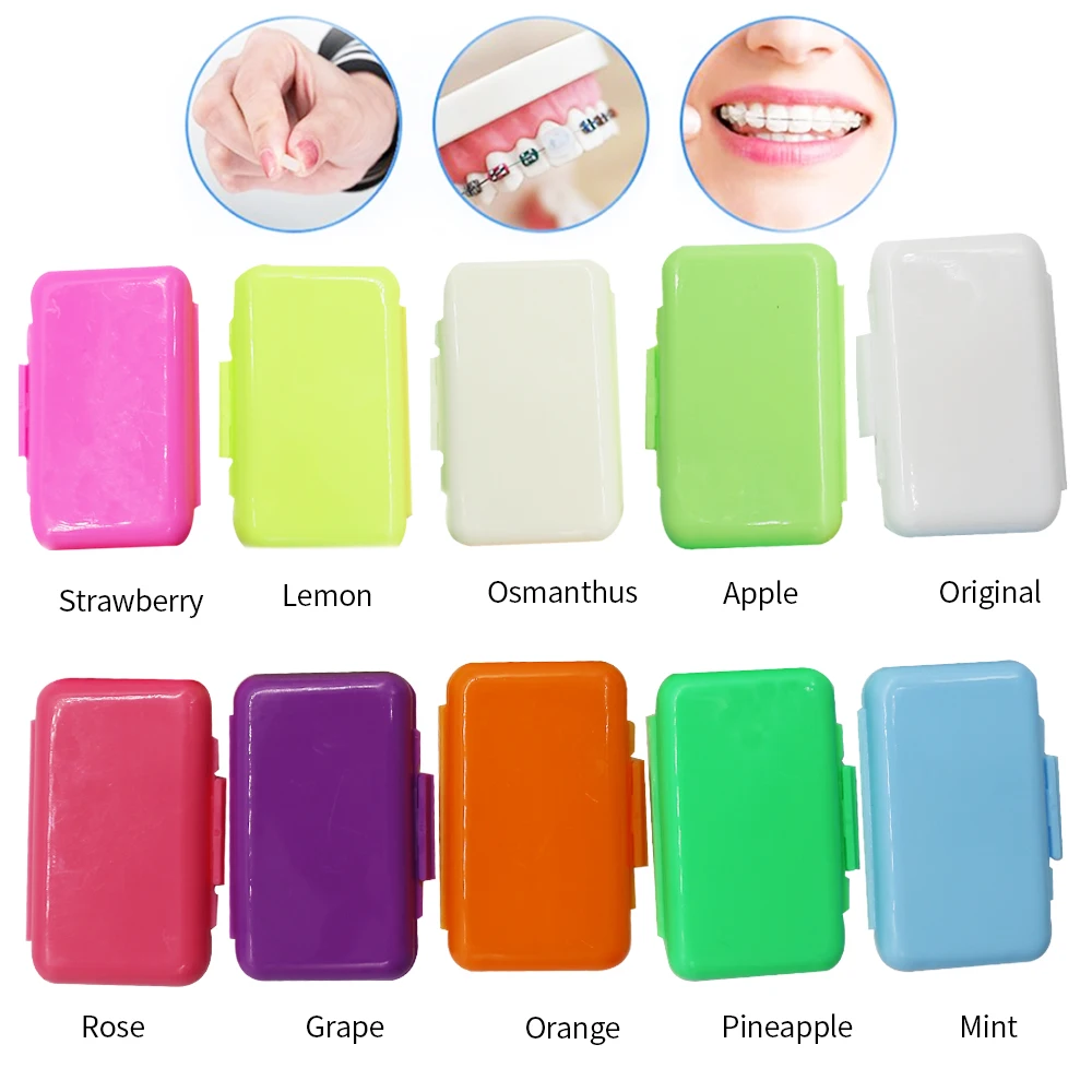 1Set 12Boxes 5pcs/Box Different Flavors Orthodontic Wax