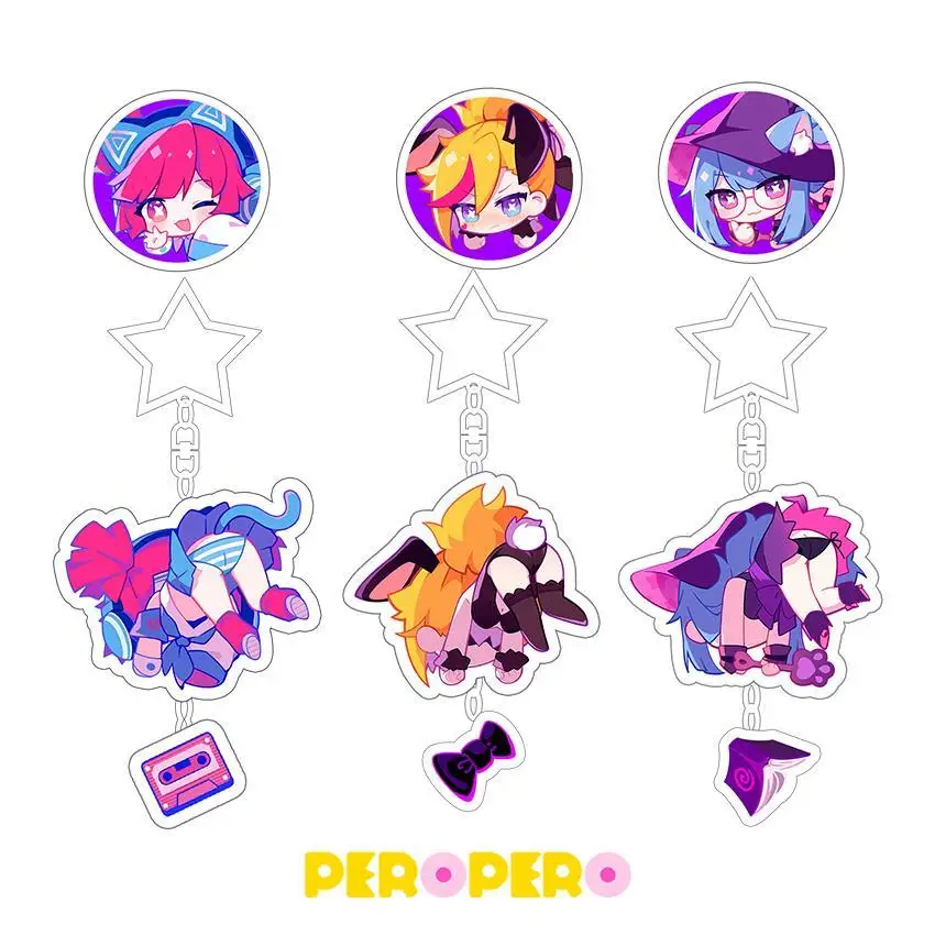 Llavero de Anime Muse Dash, Rin Sleepwalker, Chica Escolar, Buro, Llavero para Hombre y Mujer, Figura de Dibujos Animados, Colgante de Acrílico