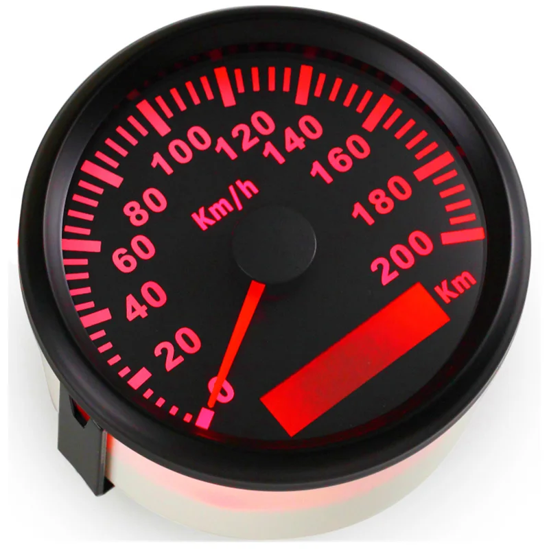 0-200Km/h Waterproof GPS Speed Gauges 85mm Speed Charts Speedometers 9-32v with Red Backlight and Antenna for Truck Car Ship RV