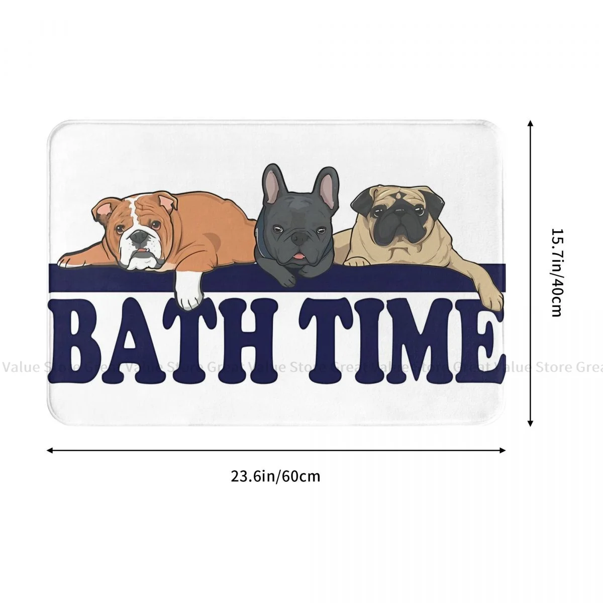 French Bulldogs Pet Dogs Animal Bath Non-Slip Carpet Bath Time Bedroom Mat Welcome Doormat Floor Decor Rug