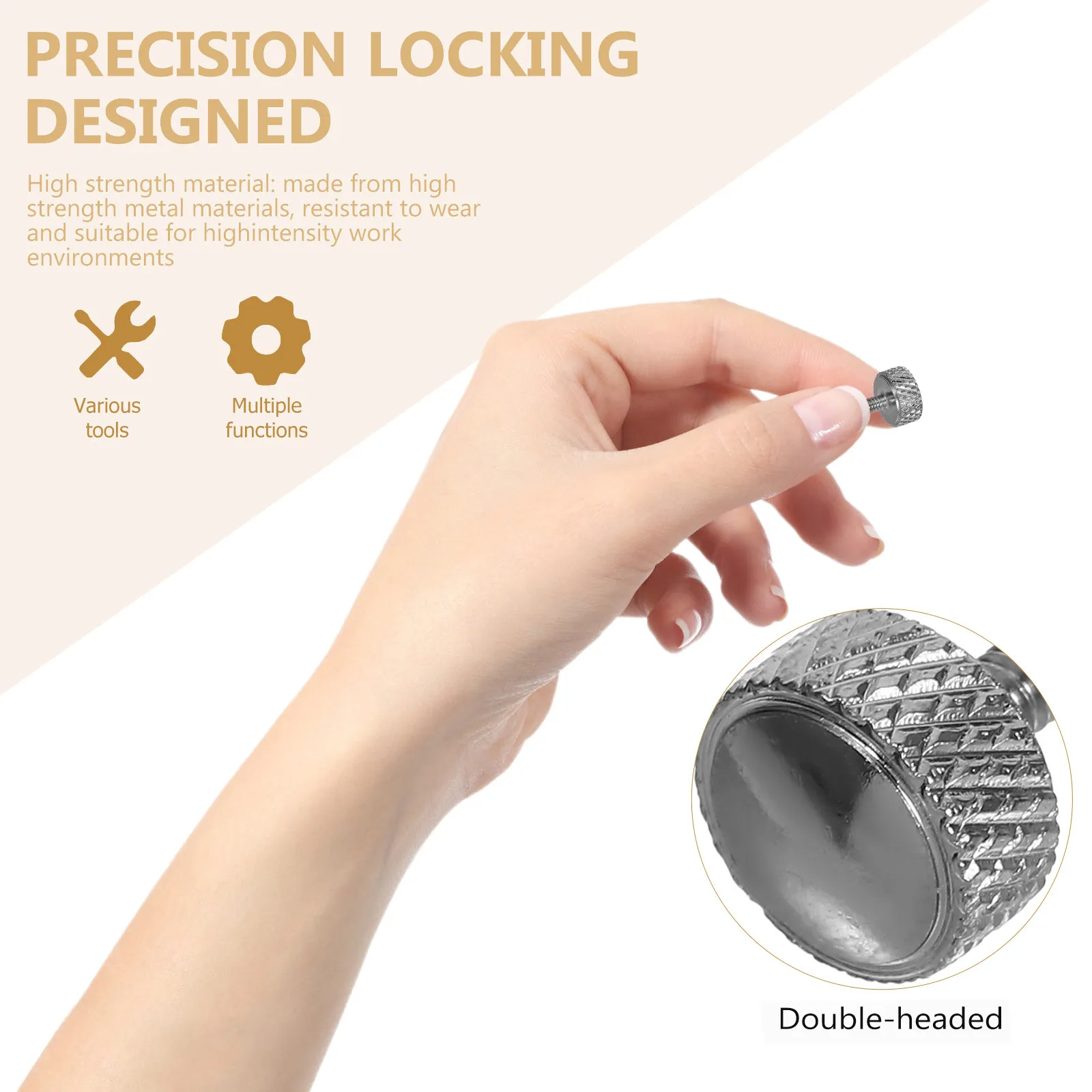 10Pcs High Strength Vernier Calipers Locking Screws Metal Knurled Thumb Screws Fixing Clamping Screw Kit for Measurement