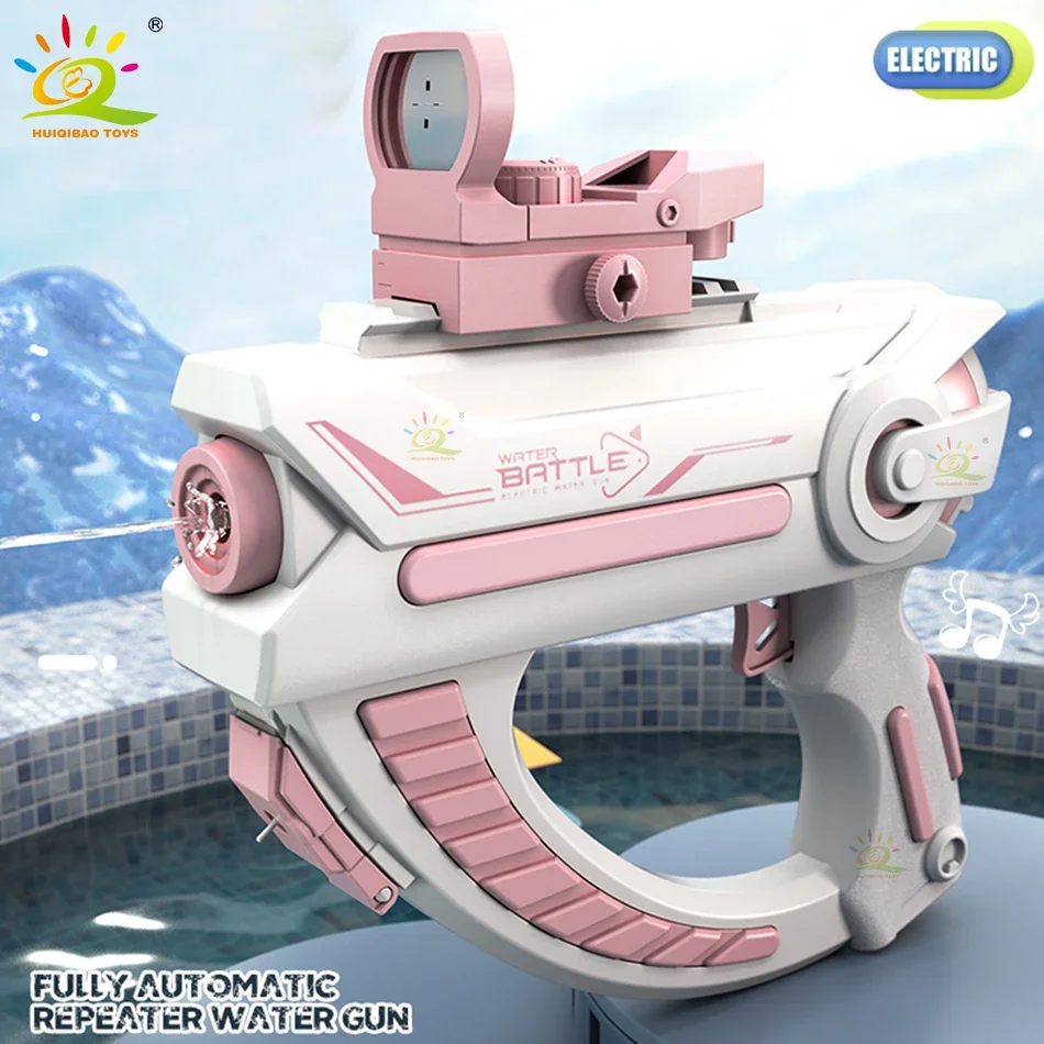 Space Electric Auto Repeater Water Gun Cannon Toys Summer Outdoor Beach Firing Pistol Shooting Game Fight Toy for Children Gifts