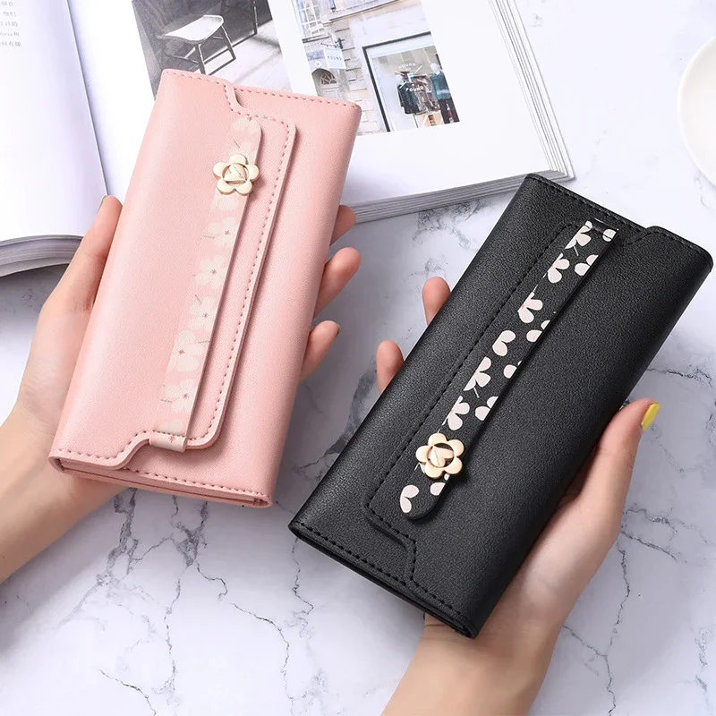 Women Long Wallets Purses Luxury Flower Wallets For Ladies Girl Money Pocket Card Holder Female Wallets Phone Clutch Bag