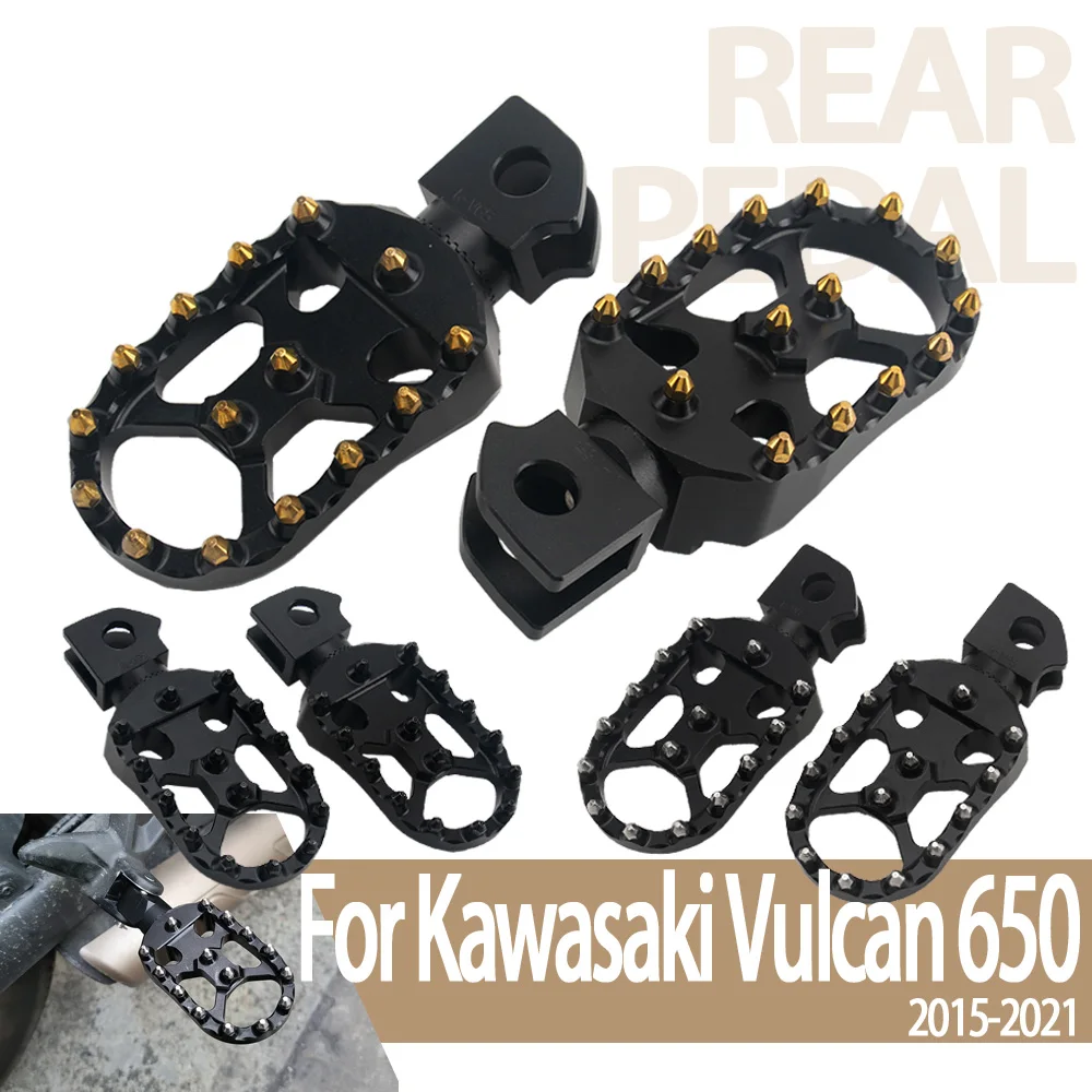 

Подножки для мотоцикла, передние подножки, подножки для водителя, вращающиеся на 360° противоскользящие подставки для педалей для Kawasaki Vulcan 650 vulcan650