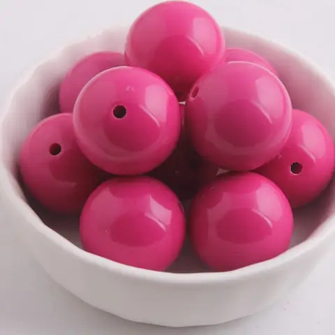 Kwoi Vita Single Color Acrylic Solid Bubblegum Bead For Kids Chunky Necklace Fashion Jewelry For Pen Beadable