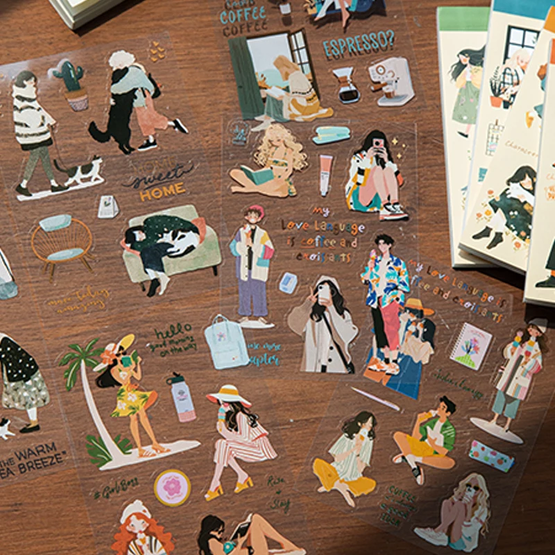 Mr Paper 24 unids/bolsa serie de tiempo de vacaciones Material doble personaje paisaje pegatina libro manual Material DIY libro de imágenes para álbum de recortes