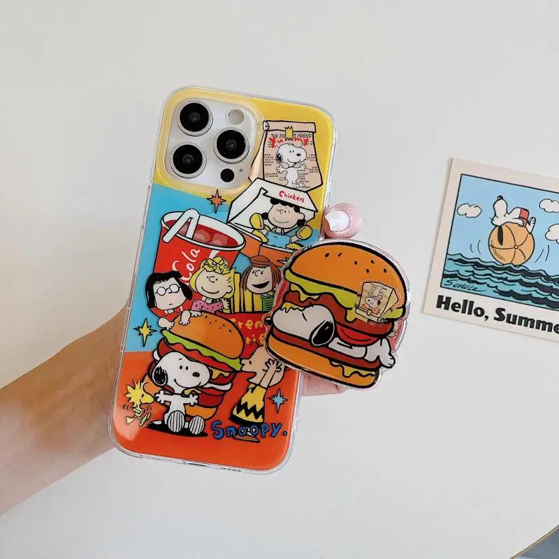 Snoopy Cartoon Magnetic Kickstand Phone Case New Style Protective Cover for Iphone 17 Pro Max Anti-Fall Shell Wholesale view 3