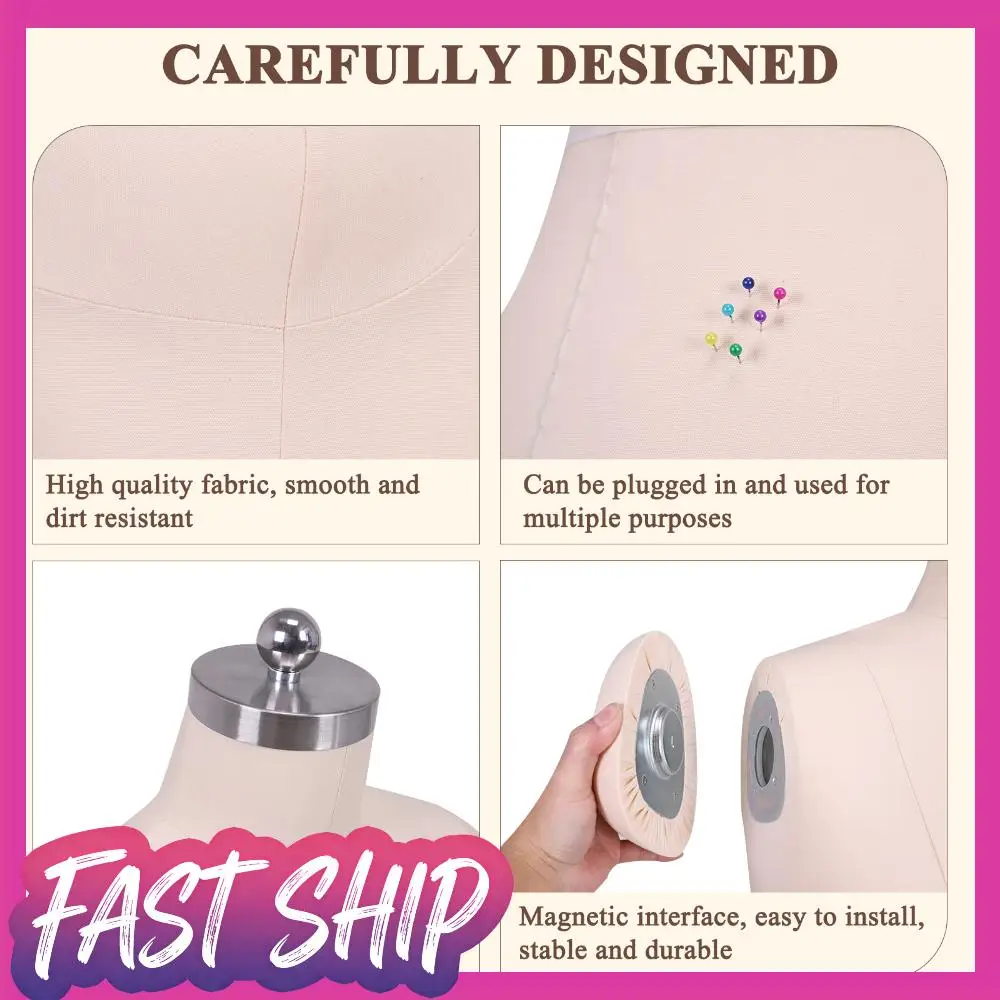 

Женский манекен-торс с регулируемой высотой, на металлической подставке, для портновского дизайна и пошива одежды