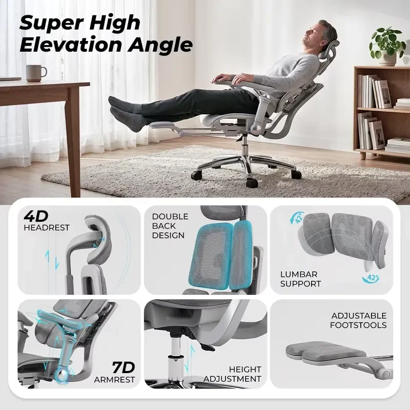Modern Executive Office Chair Full Mesh Ergonomic Design 3D Adjustable Armrests 360 Degree Swivel High Back Computer Seat for