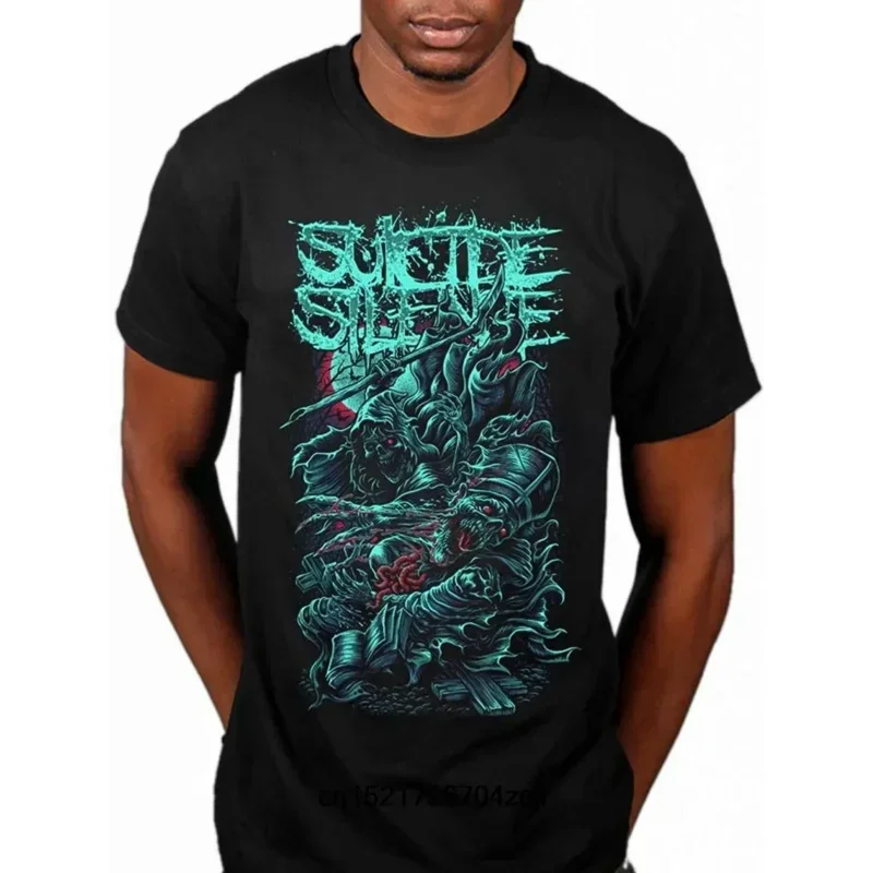 Men T Shirt Suiciddee Silence Grim Reaper Deathcore Music Album Chris Garza Fashion T-Shirt Novelty Tshirt Women