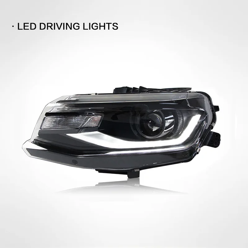 Farol de led completo para chevrolet camaro 2016-2020 faróis camaro drl sinal de volta feixe alto anjo olho projetor lente montagem