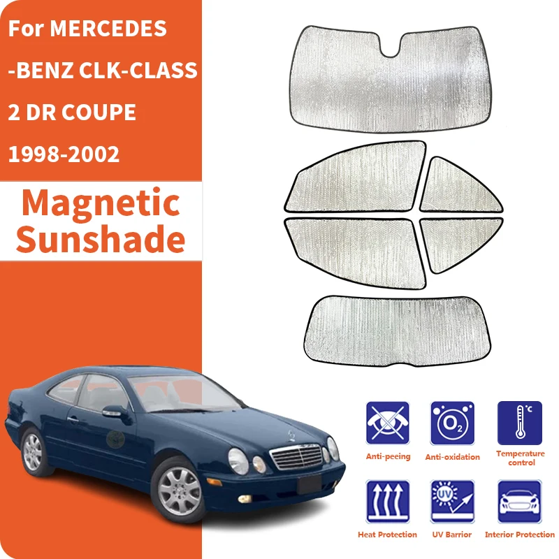 Car Window Sunshade Anti-UV Car Sun Window Visors Sunshade Covers Accessories For MERCEDES-BENZ CLK-CLASS 2 DR COUPE 1998-2002