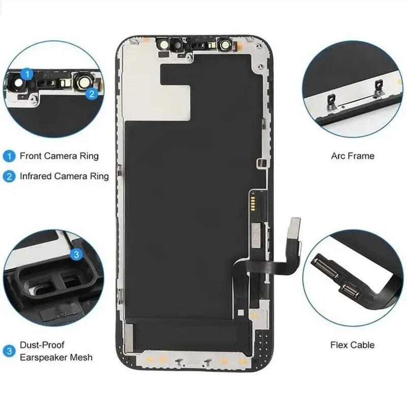 NUOVO Schermo OLED Per iPhone X XR XS MAX 11 12 PRO MAX Display LCD Per iPhone 7 8 Plus X XS 11 Incell Supporto Dello Schermo 3D Touch Vero