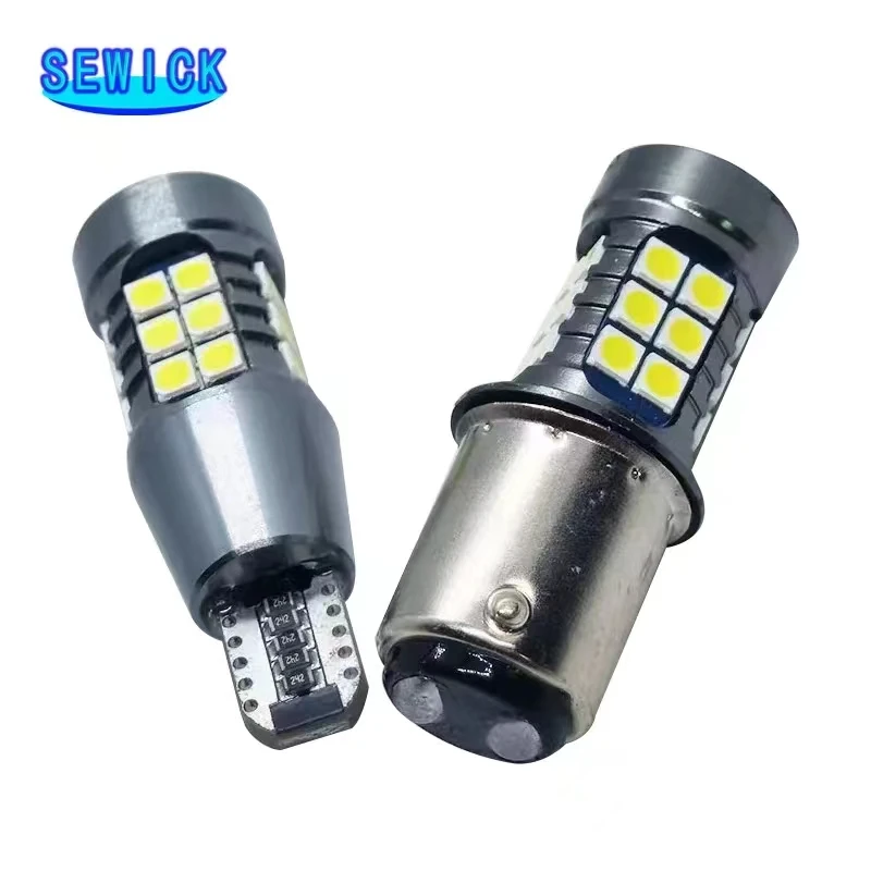 لمبة ليد t15 ، ba15s ، canbus ، 27smd ، p21w ، ضوء الفرامل ، أبيض ، أصفر ، أحمر ، 12 فولت ، 1200lm
