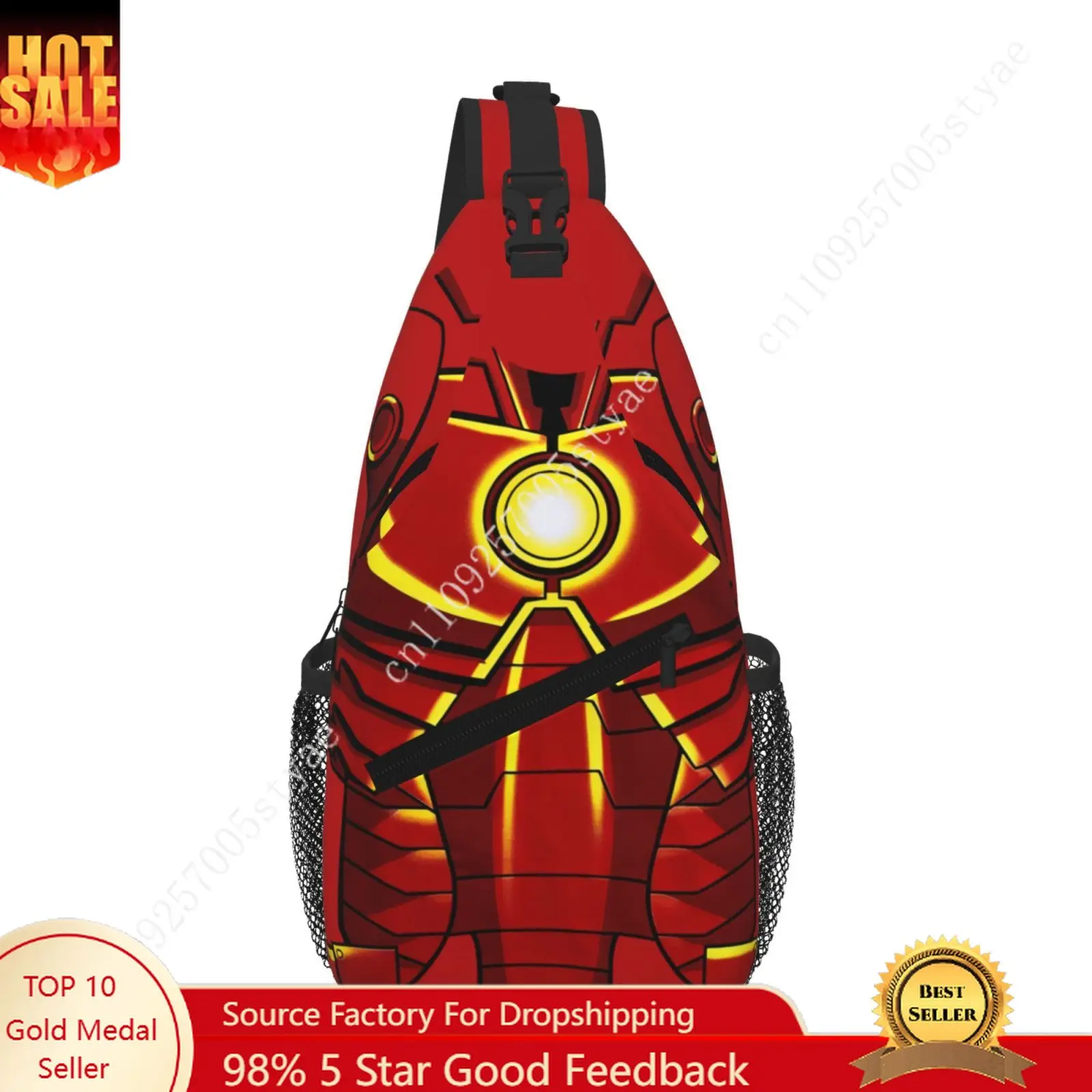 

Сумка-слинг Marvel Iron Man Tony Stark, сумка через плечо, рюкзак-слинг, походный рюкзак для активного отдыха, мужские и женские сумки