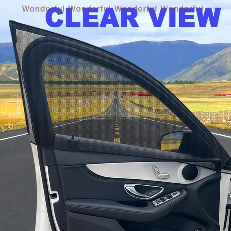 

4 Set Car Window Mesh Shades, Adjustable Front Rear Side Window Sun Barriers for UV Radiation and Heat Insulation