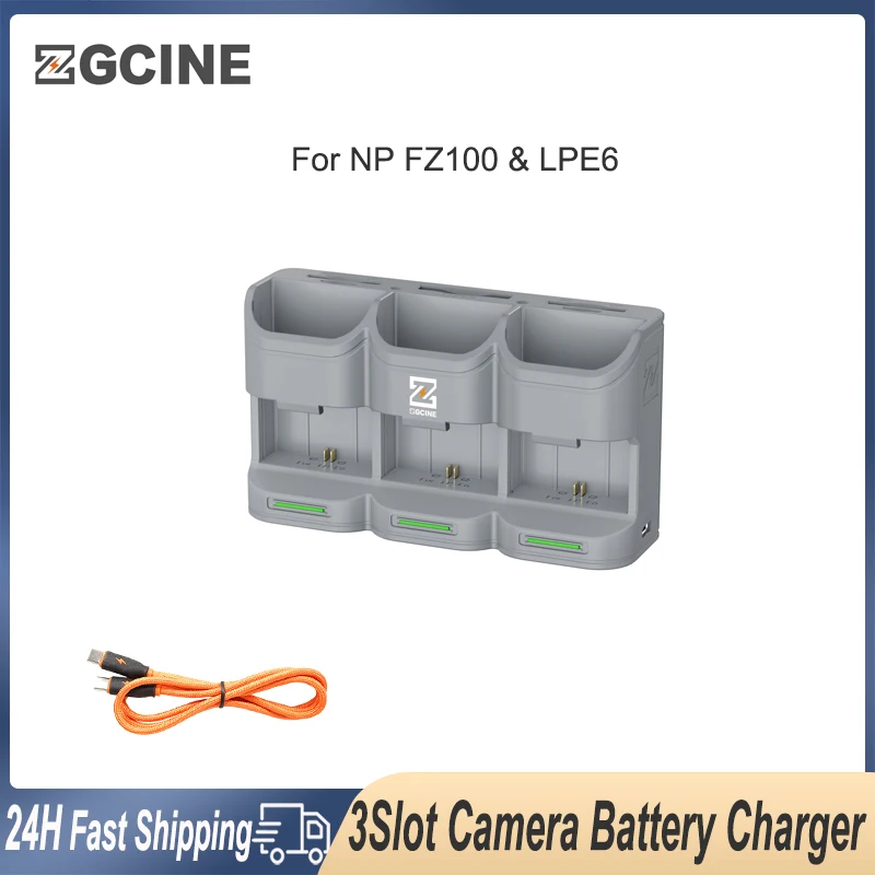 ZGCINE FZ100 LPE6 Camera Battery Charger With Card Slots For SONY NP-FZ100 A7M4 A7R5 A7C A6700 LPE6N LPE6P Camera Batteries