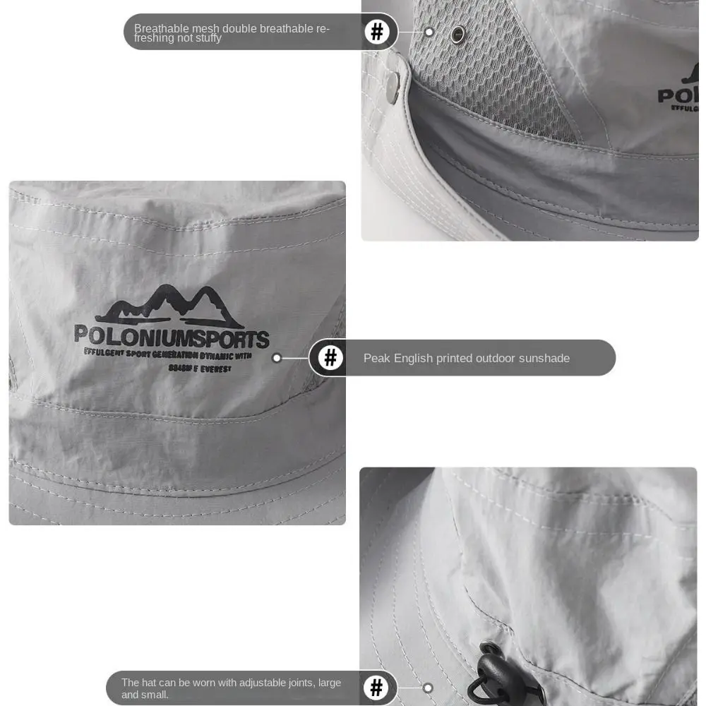 قبعة دلو صيفية واسعة الحواف سريعة الجفاف وقابلة للتنفس، قبعة صياد محمولة للحماية من الشمس، قبعة بنما للتخييم والمشي لمسافات طويلة #5