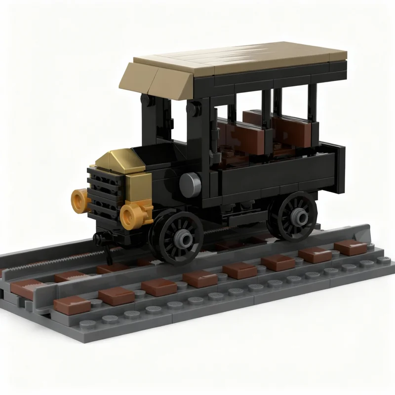 159pcs MOC RGS Inspection Rail Car No. 1 Train Model Building Blocks Construction Christmas Gift Art Assemble 3D Collection